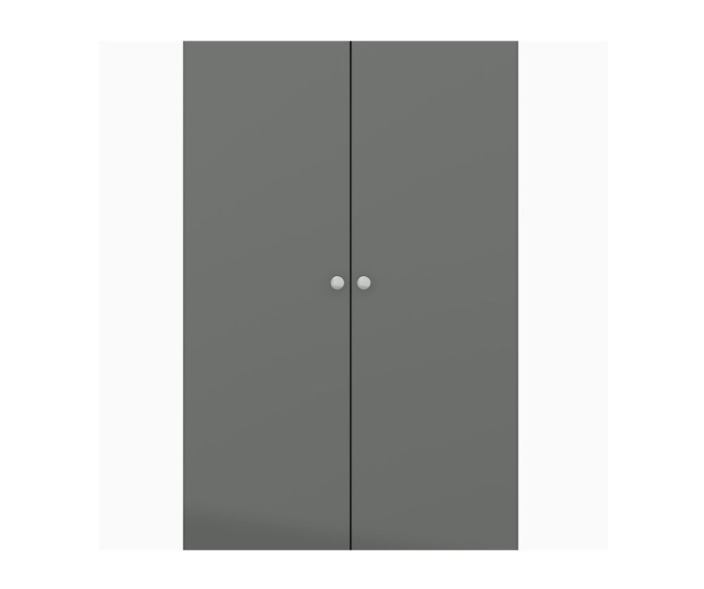  Seconique Furniture Denver Grey Gloss 2 Door Wardrobe