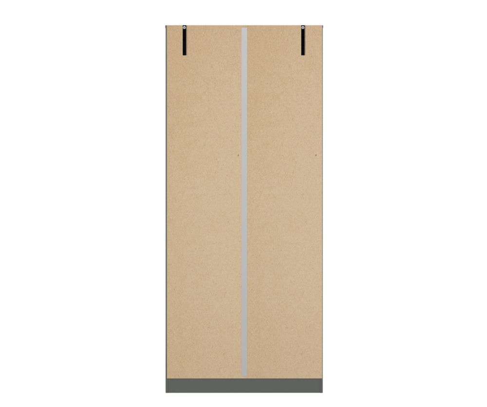  Seconique Furniture Denver Grey Gloss 2 Door Wardrobe