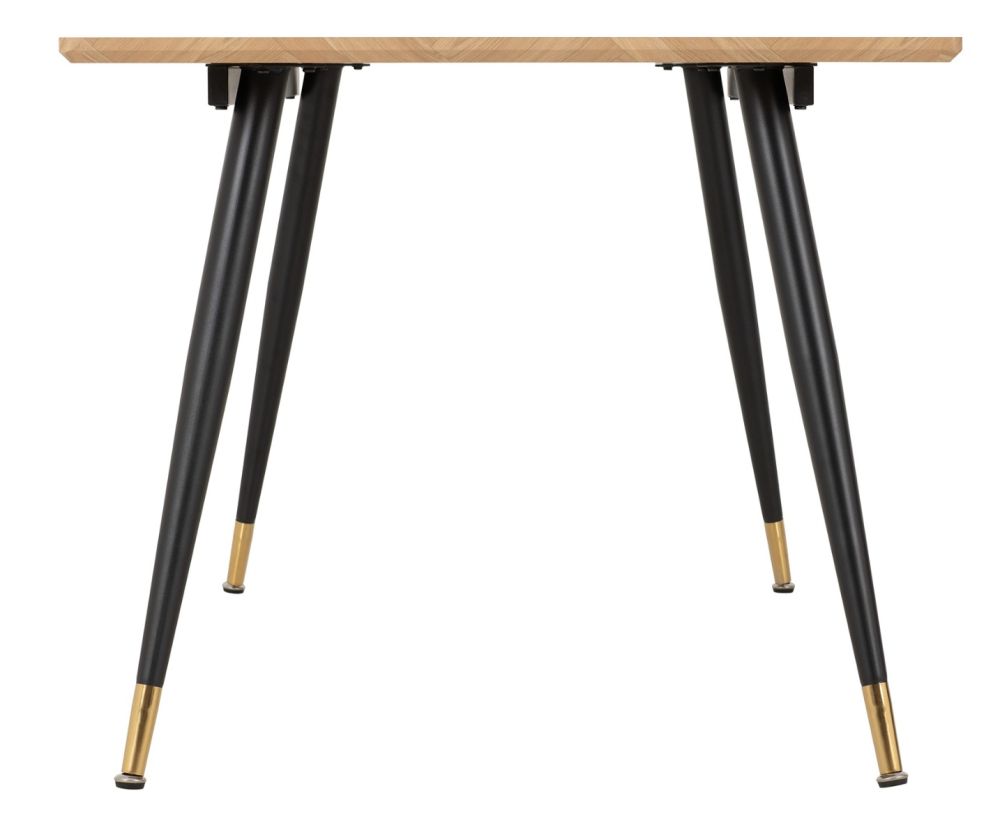 Seconique Furniture Hamilton Medium Oak Effect Large Dining Set with Athens Faux Leather Dining Chairs