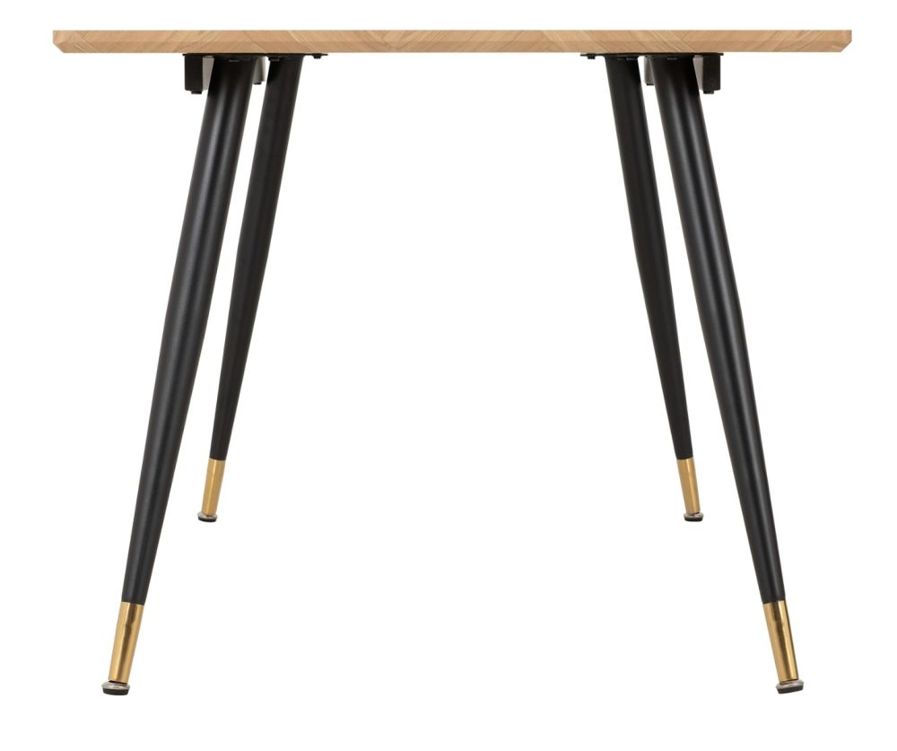 Seconique Furniture Hamilton Large Dining Set – Medium Oak Effect Table and Lukas Grey Velvet Dining Chairs