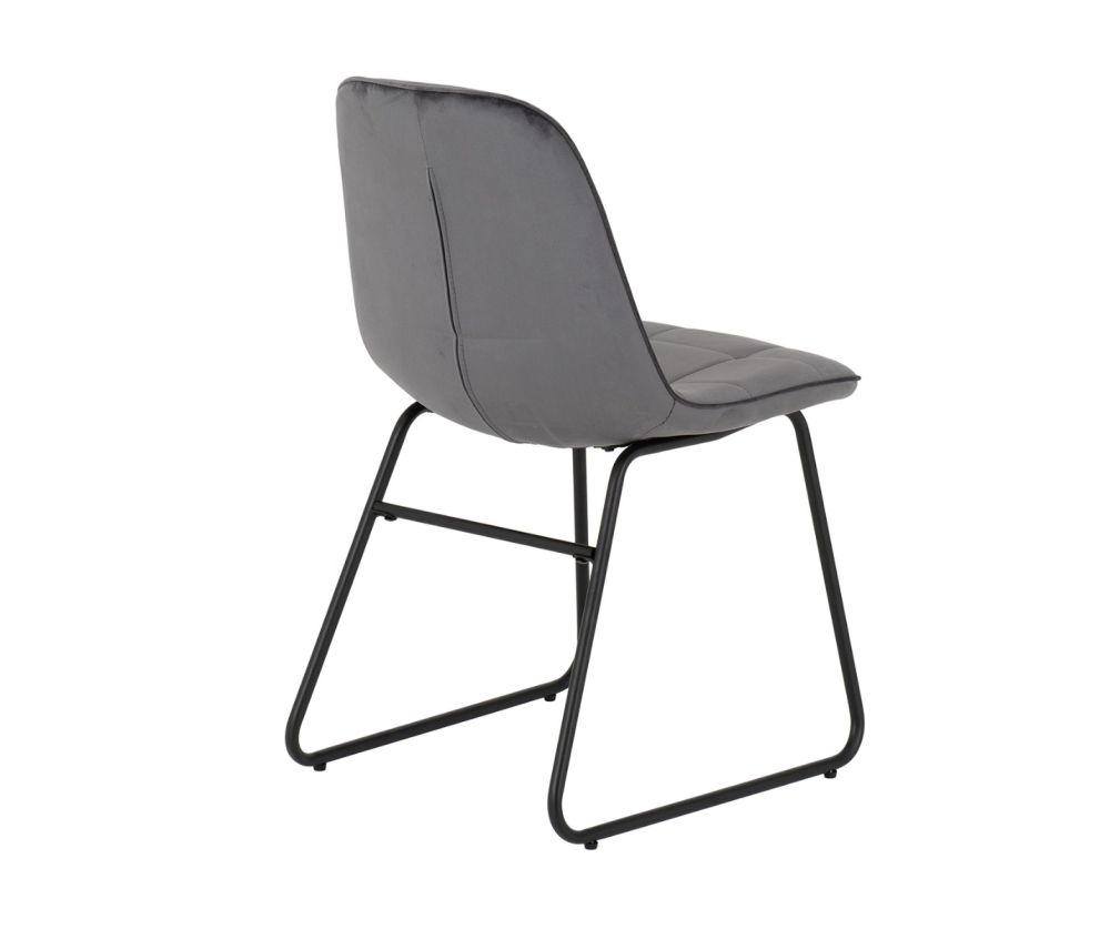 Seconique Furniture Hamilton Large Dining Set – Medium Oak Effect Table and Lukas Grey Velvet Dining Chairs