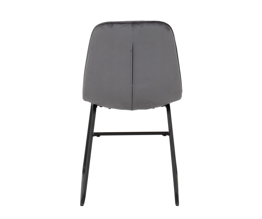 Seconique Furniture Hamilton Large Dining Set – Medium Oak Effect Table and Lukas Grey Velvet Dining Chairs