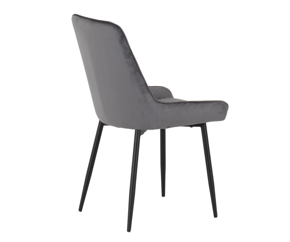 Seconique Furniture Quebec Wave Edge Dining Set with Avery Chairs –  Grey Velvet