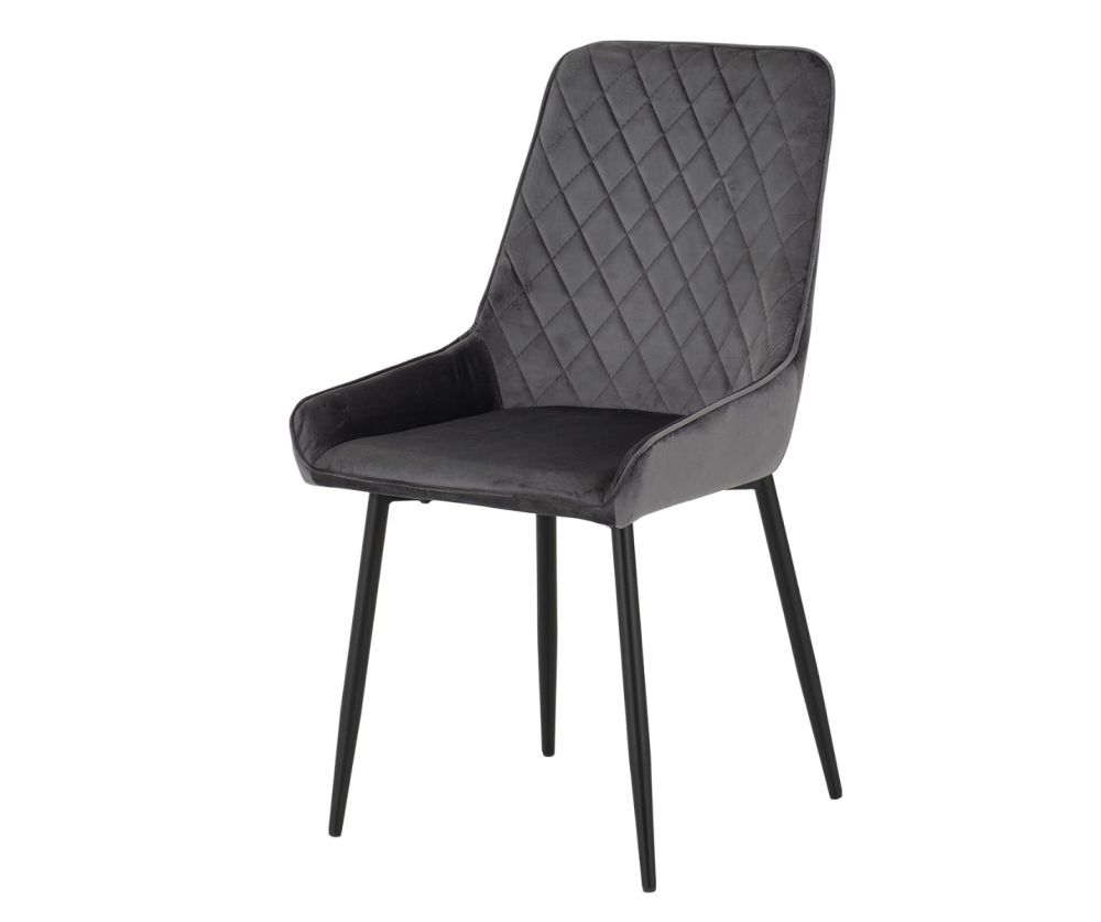 Seconique Furniture Quebec Wave Edge Dining Set with Avery Chairs –  Grey Velvet