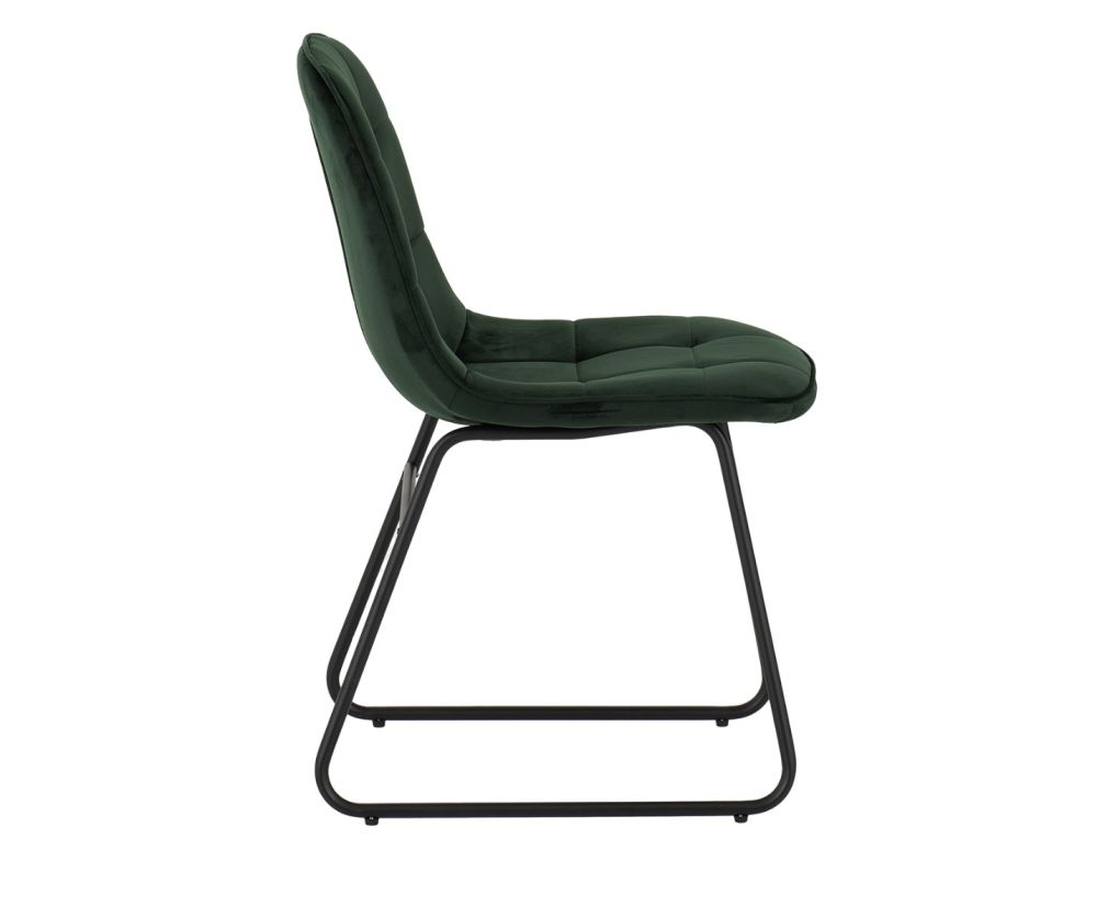  Seconique Furniture Quebec Dining Set with Emerald Green Velvet Lukas Dining Chairs