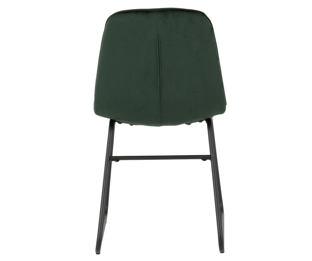  Seconique Furniture Quebec Dining Set with Emerald Green Velvet Lukas Dining Chairs