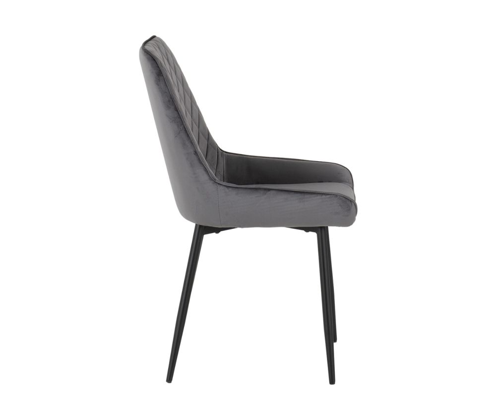 Seconique Furniture Quebec Wave Edge Dining Set with Avery Chairs –  Grey Velvet