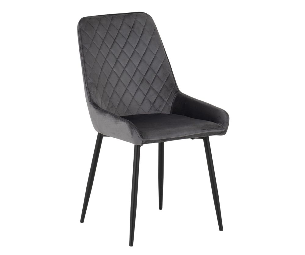 Seconique Furniture Quebec Wave Edge Dining Set with Avery Chairs –  Grey Velvet
