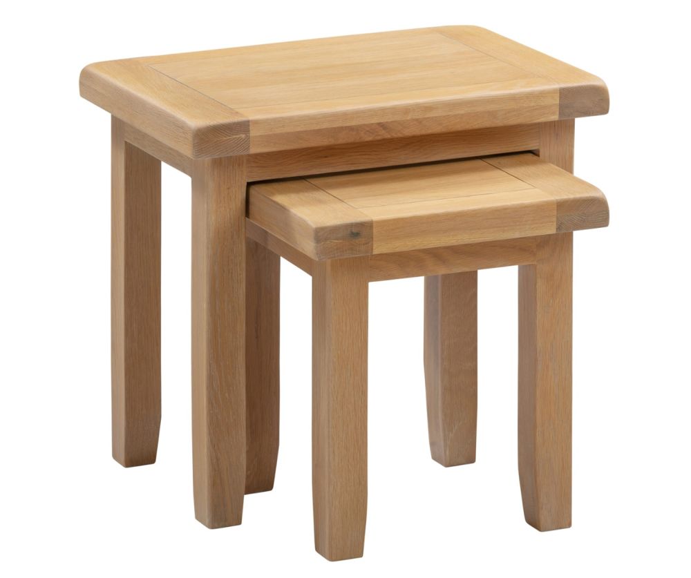 Seconique Furniture Windsor Natural Oak Nest of 2 Tables   