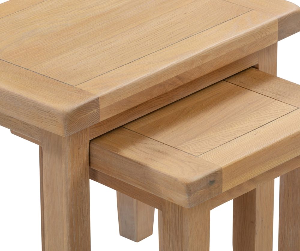 Seconique Furniture Windsor Natural Oak Nest of 2 Tables   