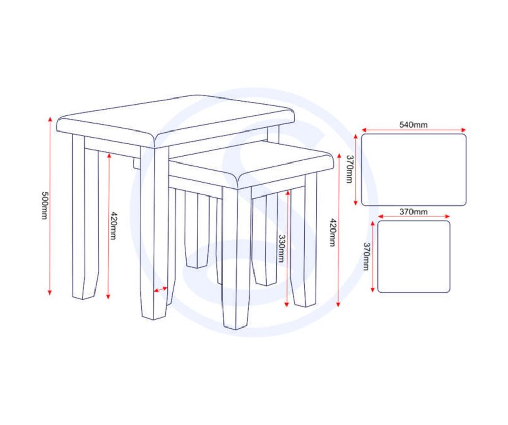 Seconique Furniture Windsor Natural Oak Nest of 2 Tables   