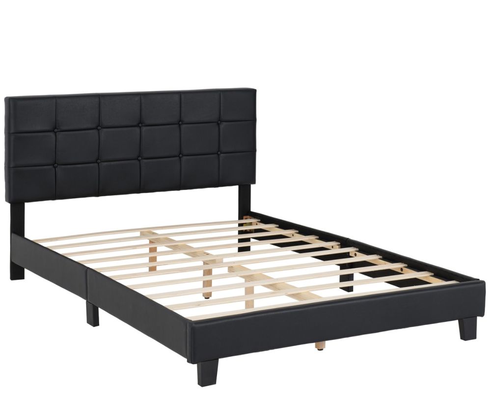 Seconique Furniture Arran Black Faux Leather Bed
