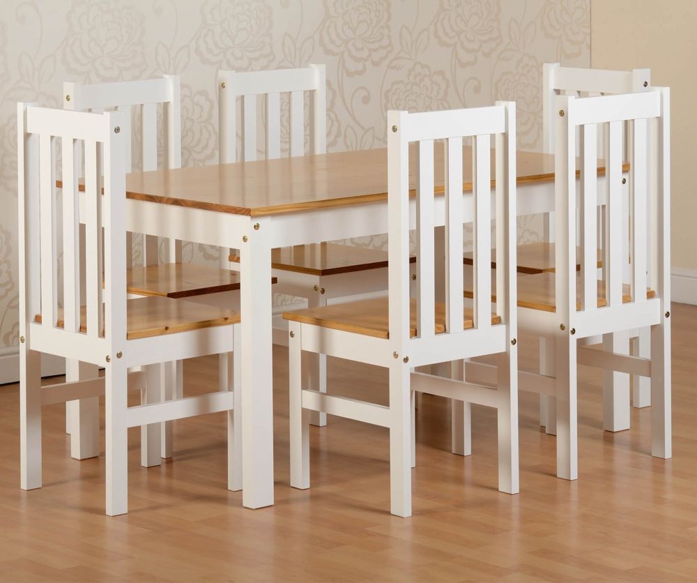 Seconique Ludlow White and Oak Large Dining Set