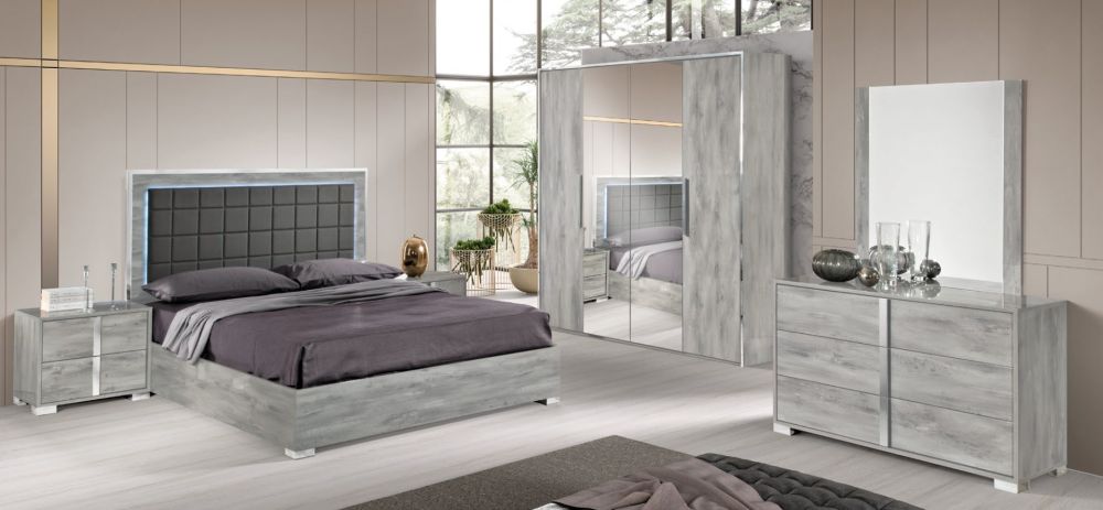 H2O Design Serena Light Grey Italian 5 Drawer Chest