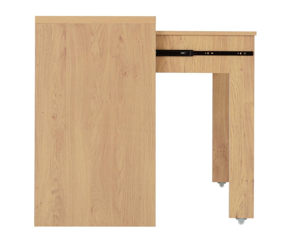 Seconique Seville Light Oak and White High Gloss 2 Drawer Slider Desk