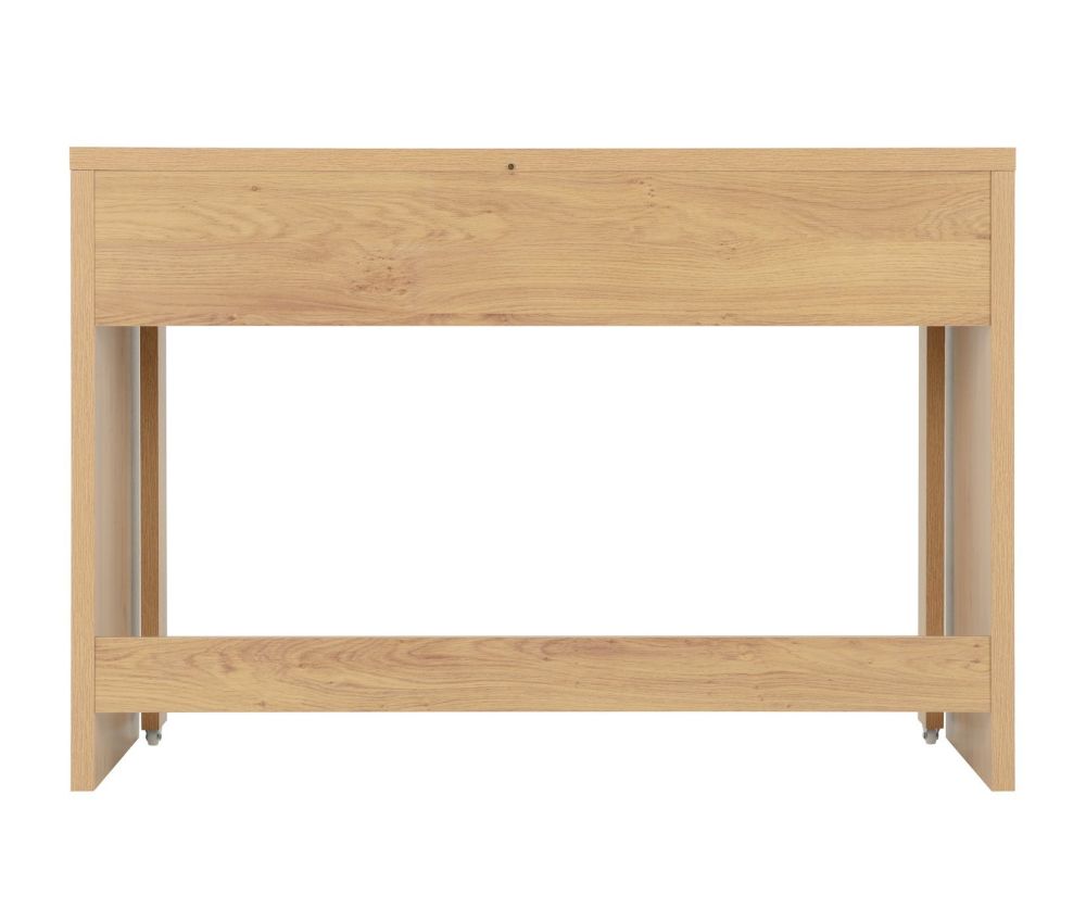 Seconique Seville Light Oak and White High Gloss 2 Drawer Slider Desk