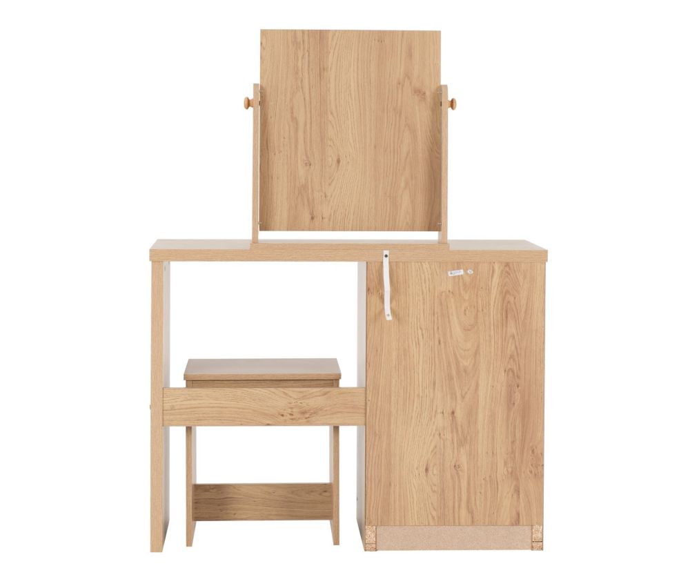 Seconique Seville Light Oak and Grey High Gloss Dressing Table Set 