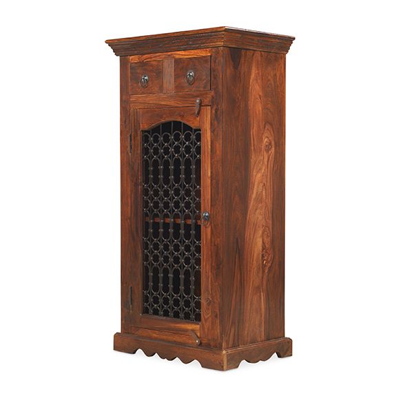 Heritance Jali Solid Wood Entertainment Hi-Fi Cabinet