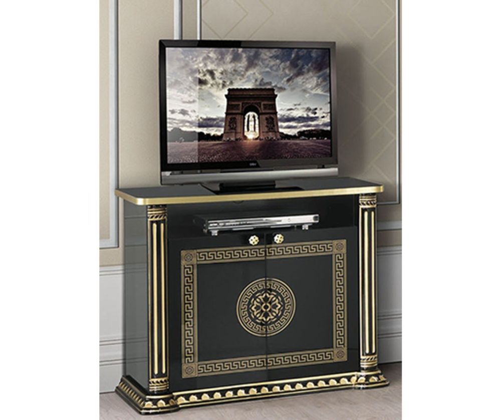 H2O Design Aurora Black and Gold Italian TV Unit