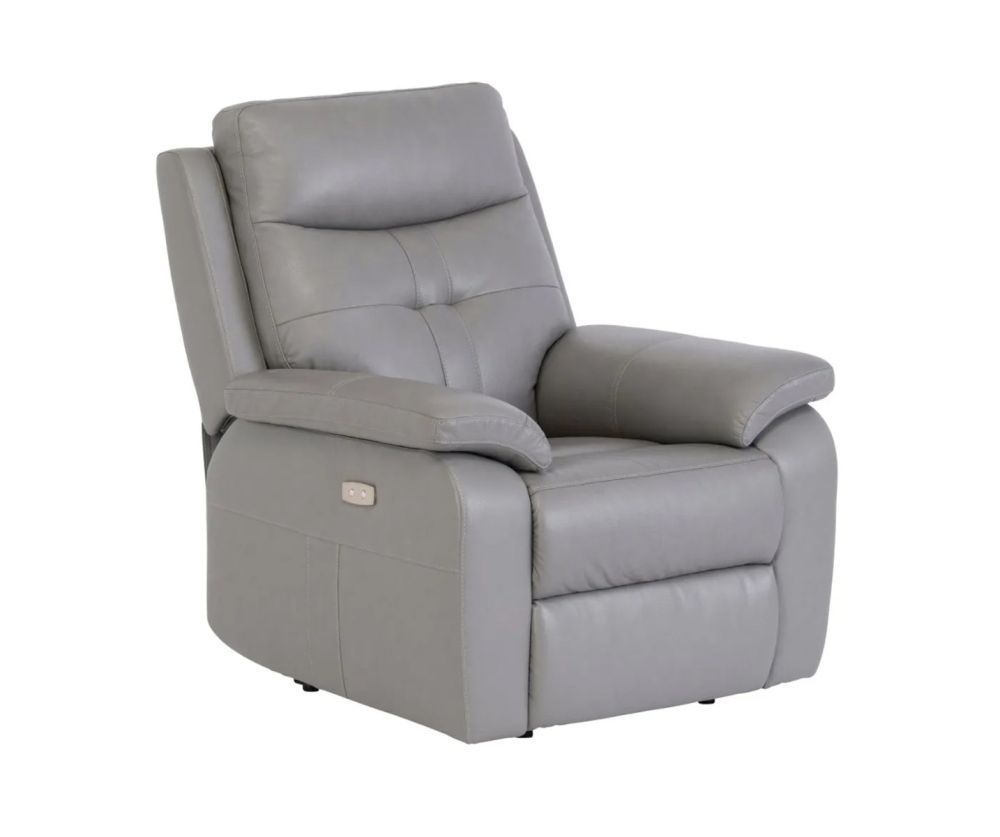 World Furniture Sophia Grey Leather Electric Recliner Chair