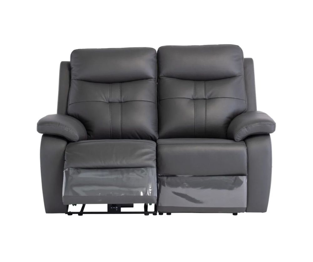 World Furniture Sophia Charcoal Leather Electric Recliner 2 Seater Sofa