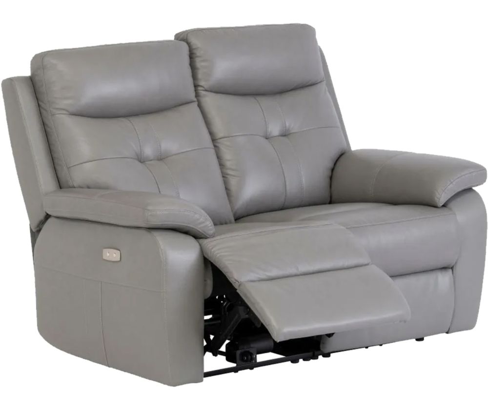 World Furniture Sophia Grey Leather Electric Recliner 2 Seater Sofa