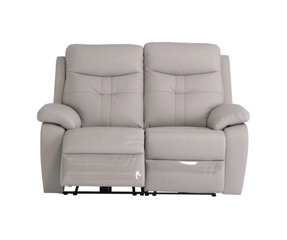 World Furniture Sophia Lightgrey Leather Electric Recliner 2 Seater Sofa