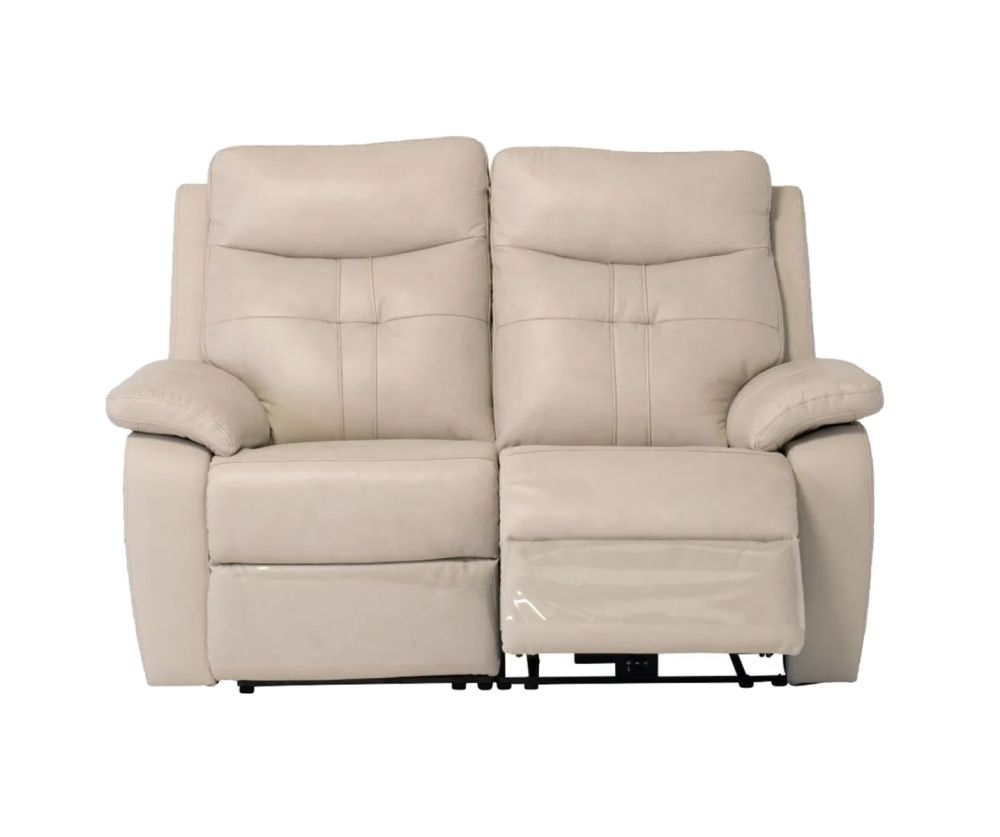 World Furniture Sophia Lightstone Leather Electric Recliner 2 Seater Sofa