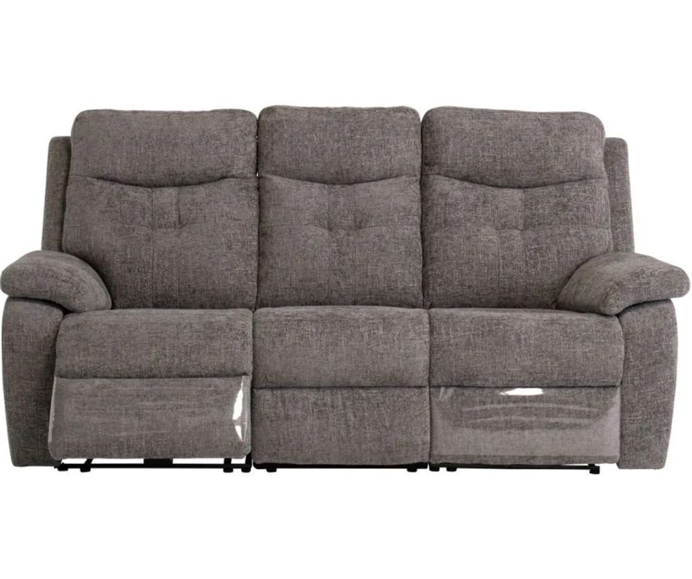 World Furniture Sophia Graphite Chanel Fabric Electric Recliner 3 Seater Sofa