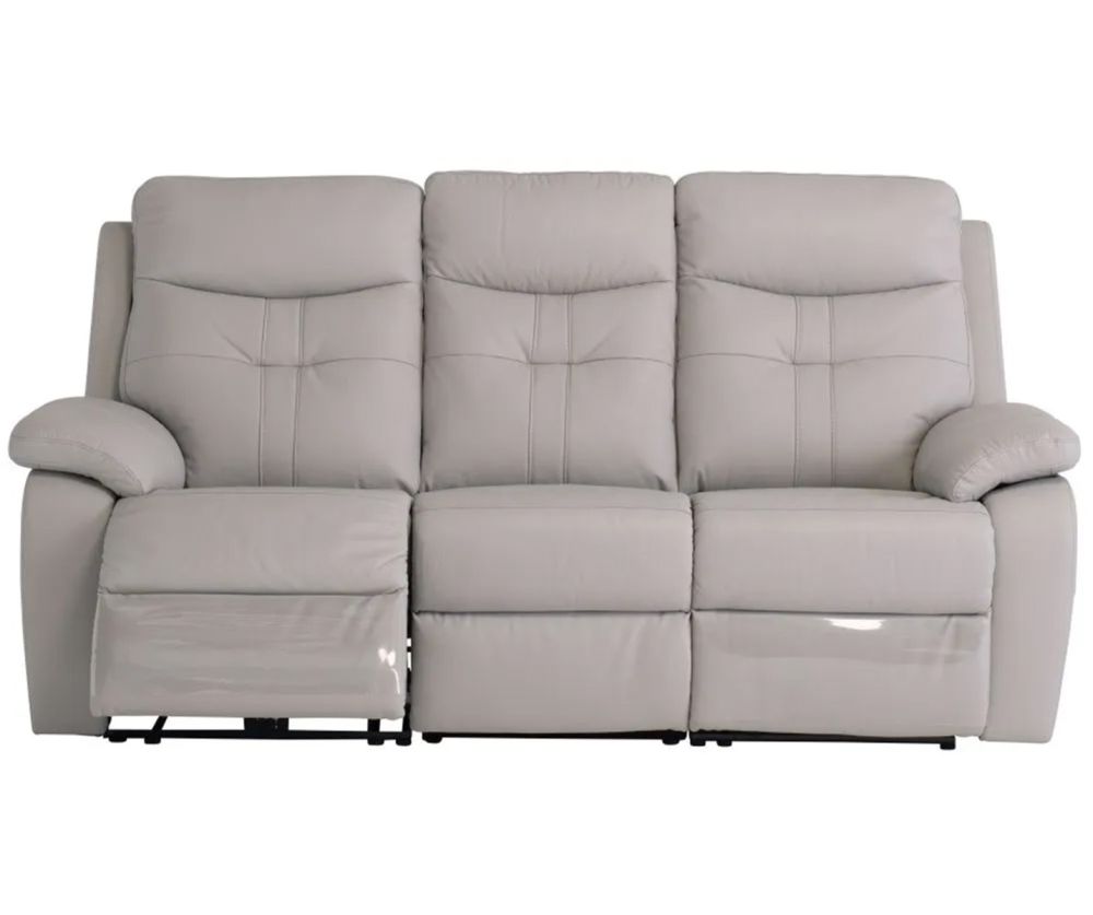 World Furniture Sophia Lightgrey Leather Electric Recliner 3 Seater Sofa