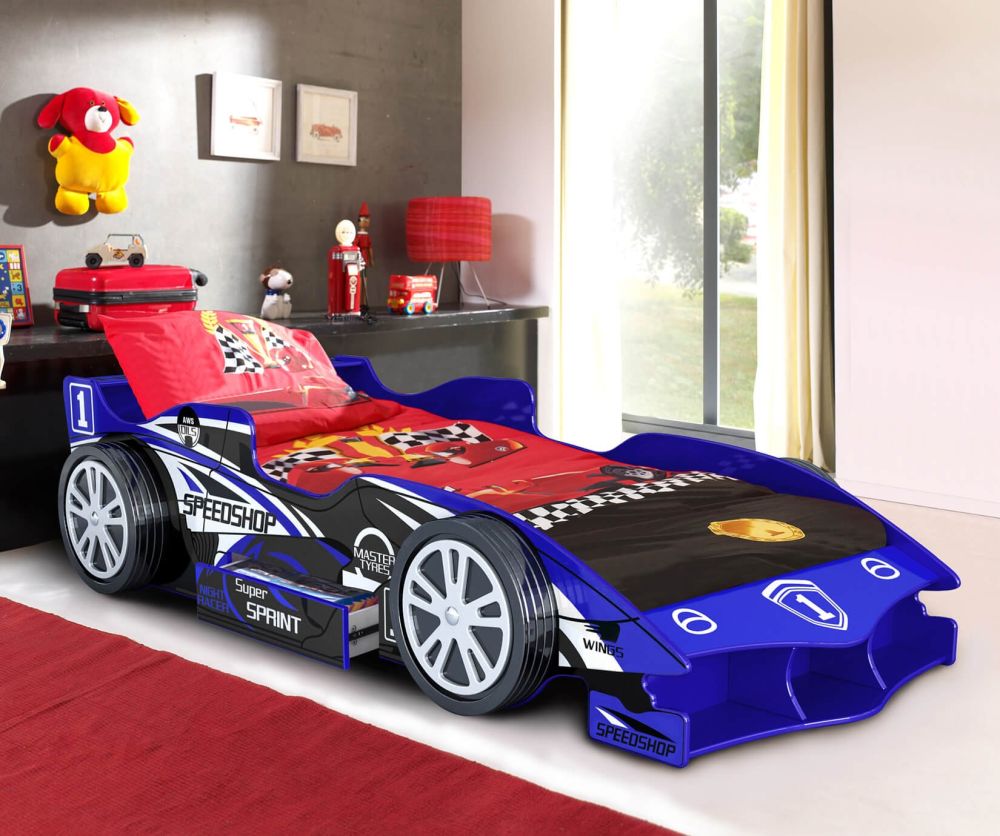 Artisan Blue Speed Racer Car Bed Frame