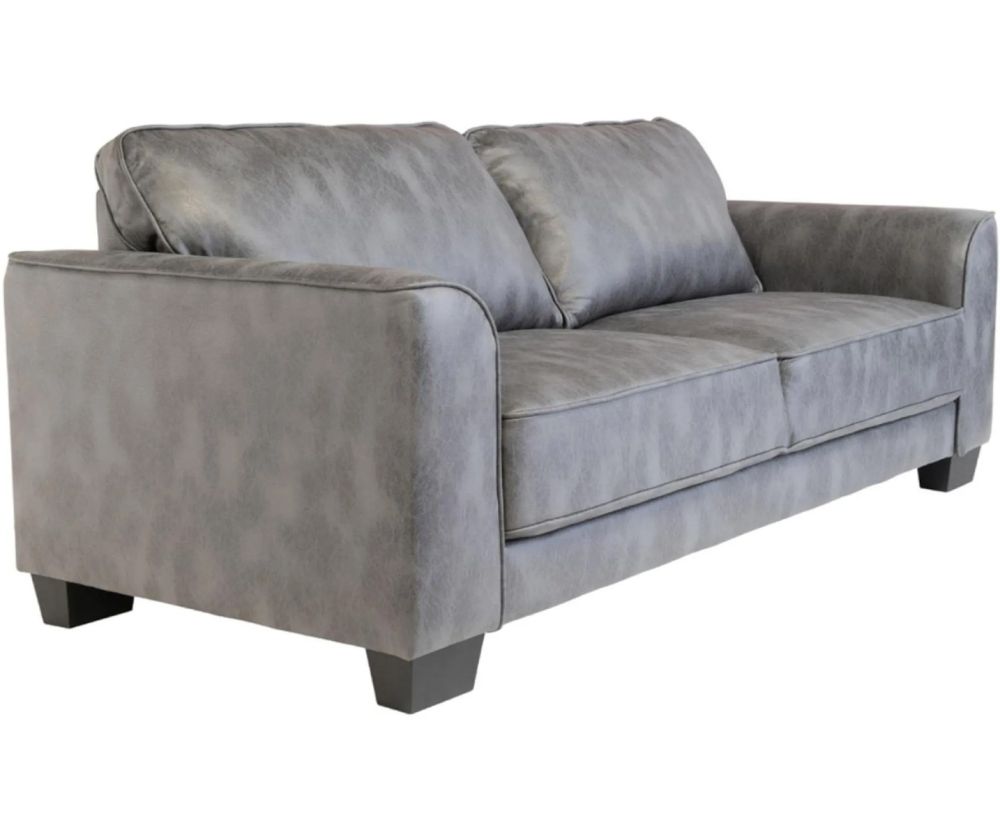 World Furniture Spencer Distressed Grey Fabric Fixed 3 Seater Sofa