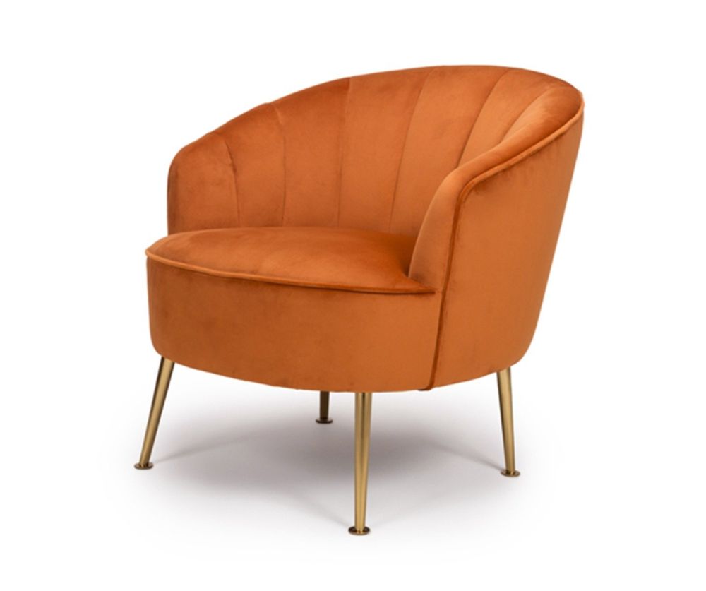 Furniture Link Stella Pumpkin Fabric Accent Chair