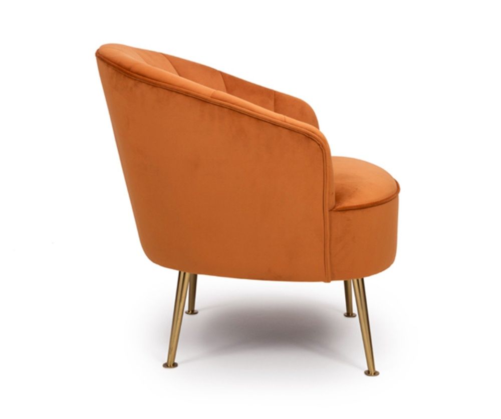 Furniture Link Stella Pumpkin Fabric Accent Chair