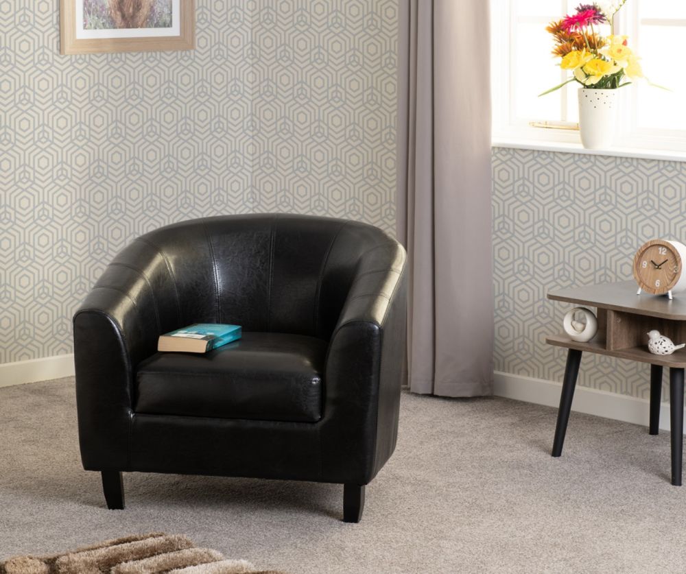 Seconique Tempo Black PU Tub Chair