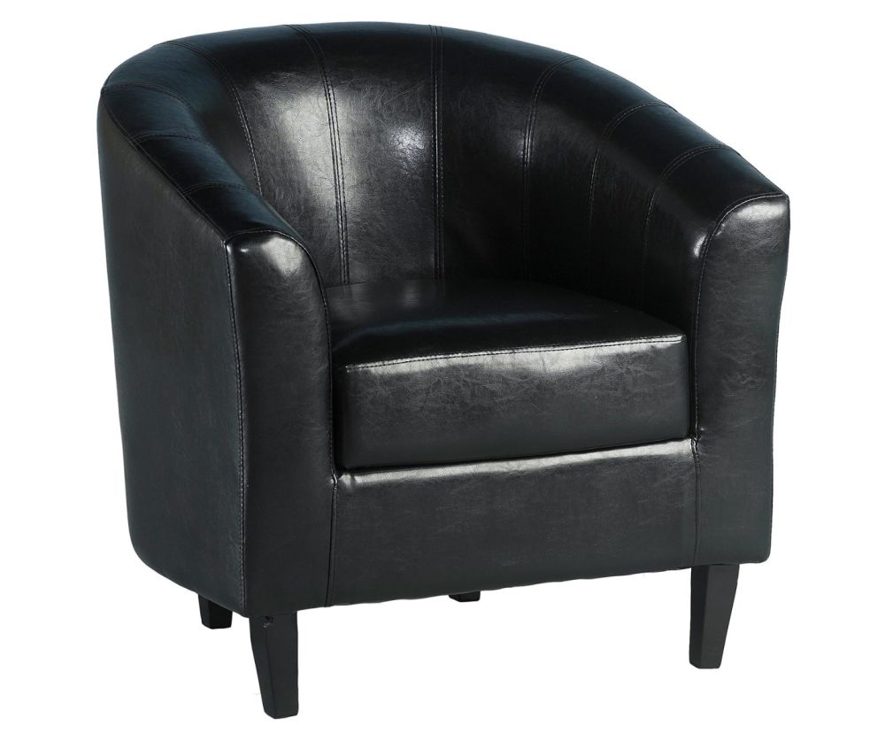 Seconique Tempo Black PU Tub Chair