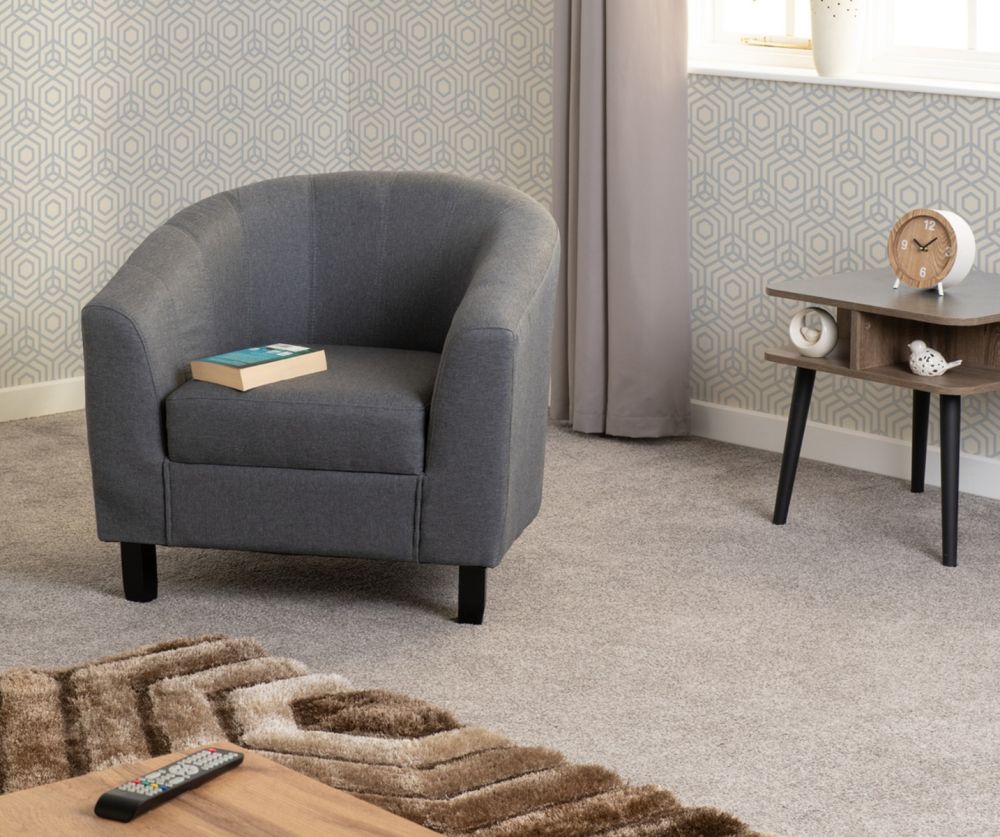 Seconique Tempo Grey Fabric Tub Chair