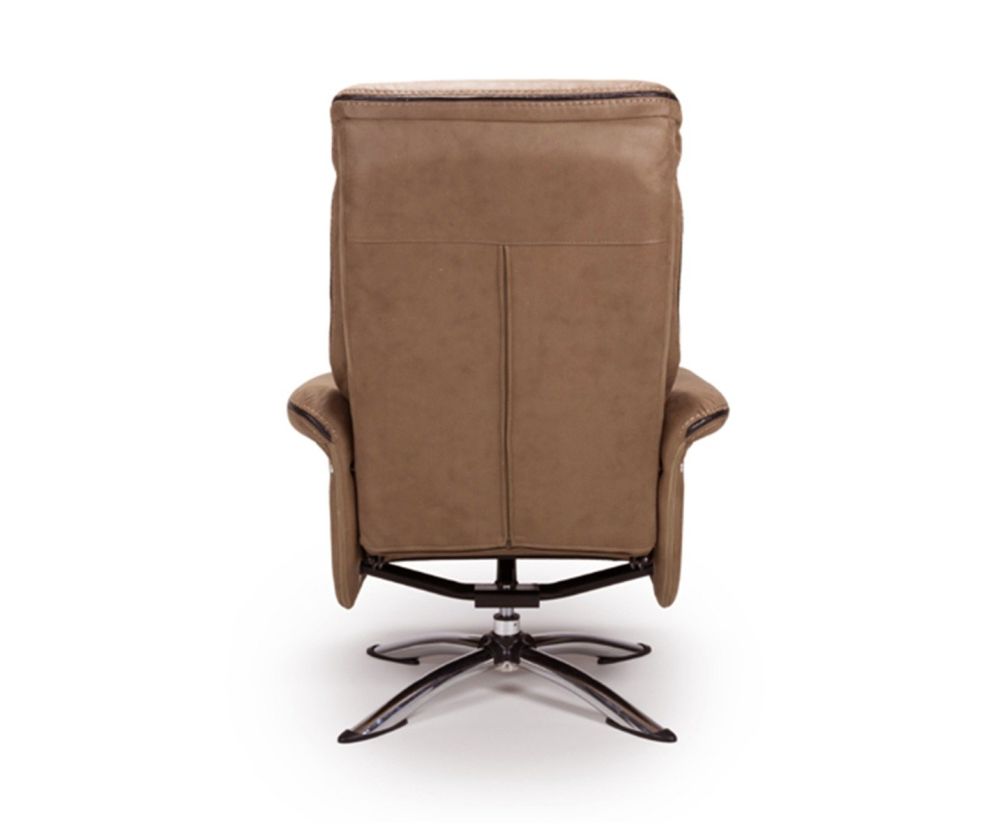 Furniture Link Texas Caramel Faux Leather Swivel Recliner Chair and Footstool