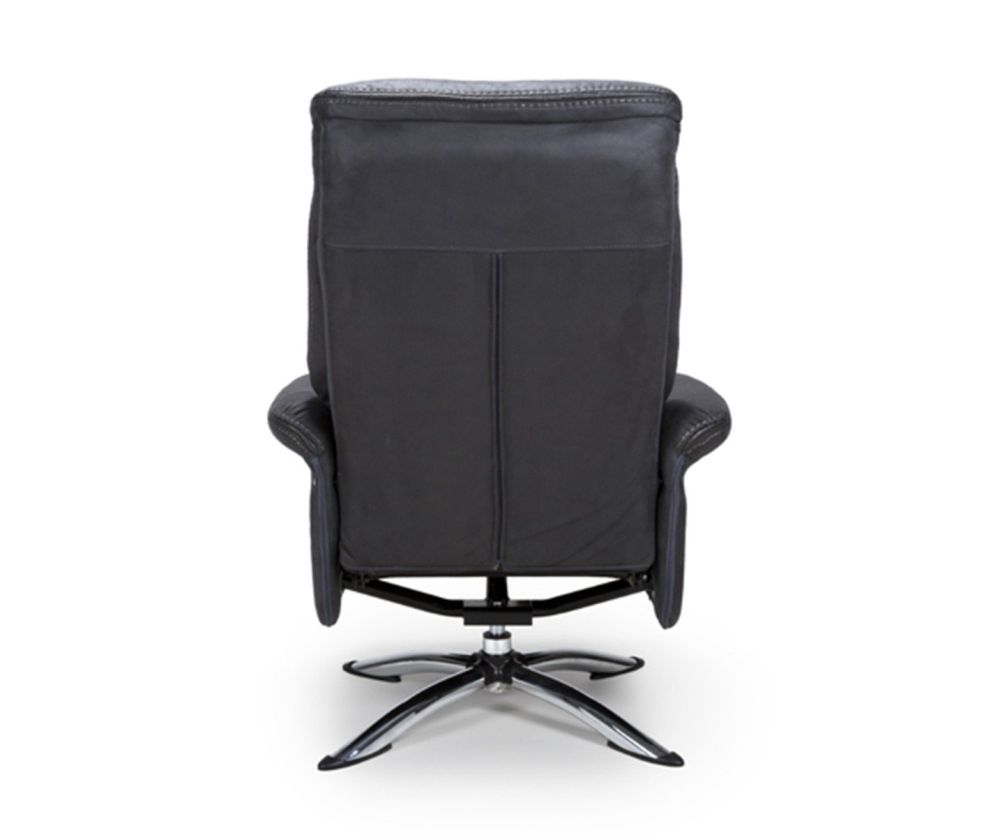 Furniture Link Texas Grey Faux Leather Swivel Recliner Chair and Footstool