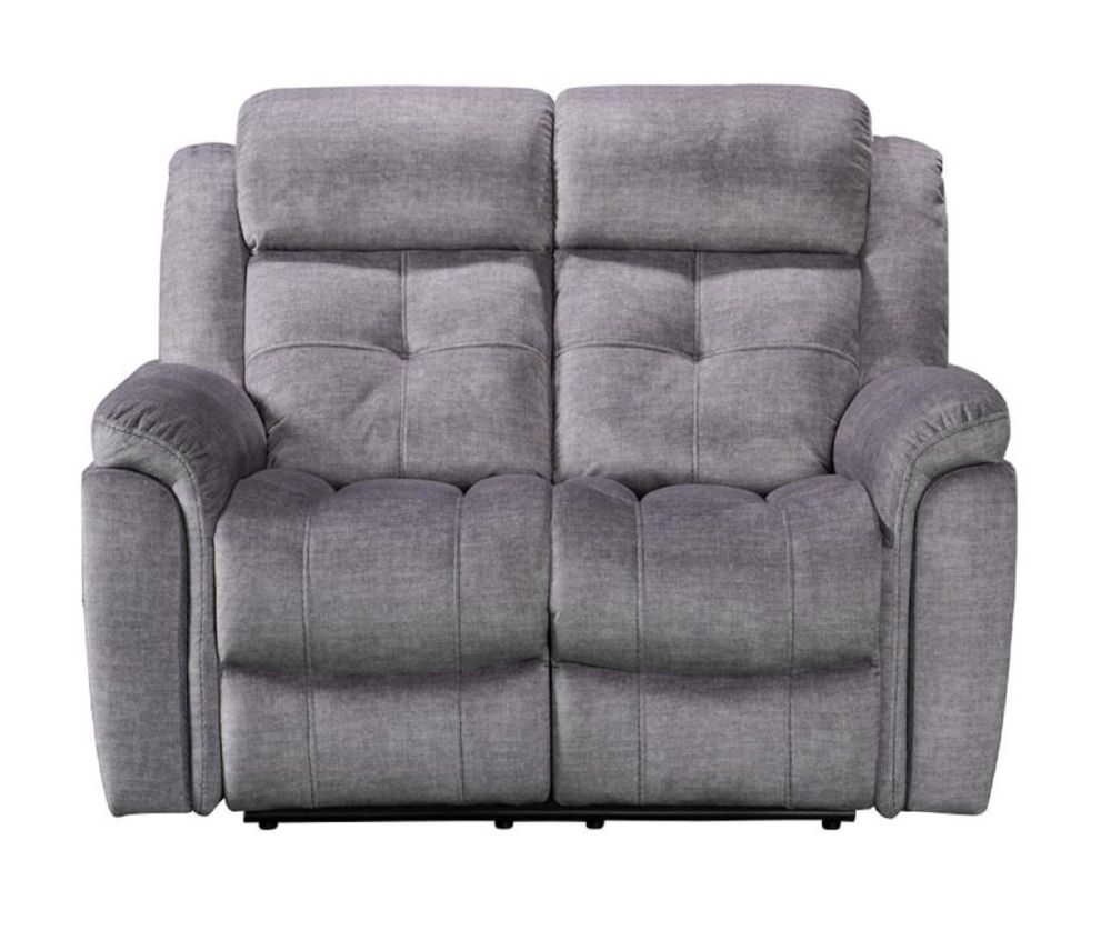 Texas Silver Fabric 2 Seater Sofa with Console Unit