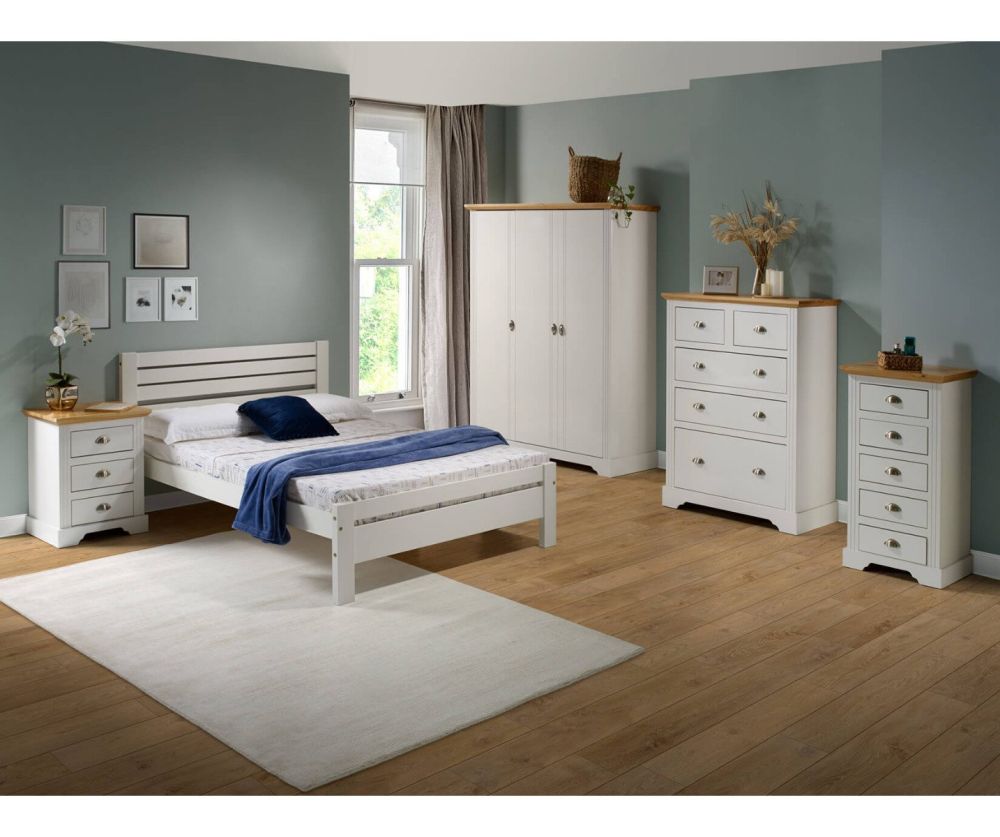 Seconique Furniture Toledo White Wooden Bed Frame