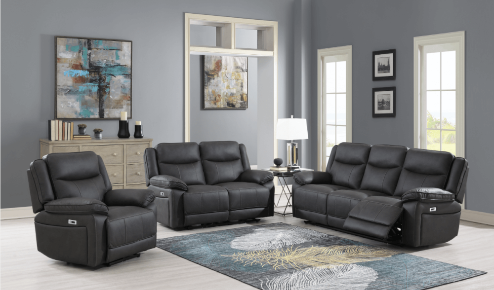 Torino Pewter Grey Fabric Recliner 2 Seater Sofa