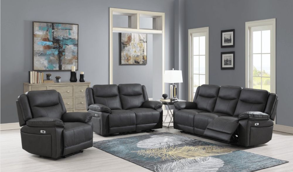 Torino Pewter Grey Fabric Recliner 3+2+1 Sofa Set