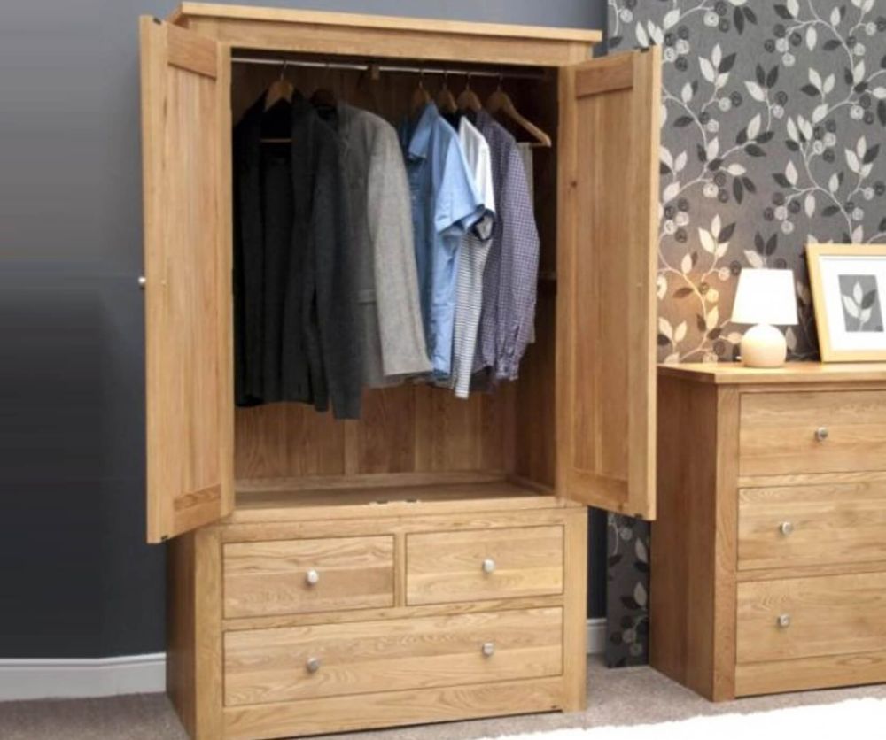 Homestyle GB Torino Oak Gents 2 Door Combi Wardrobe
