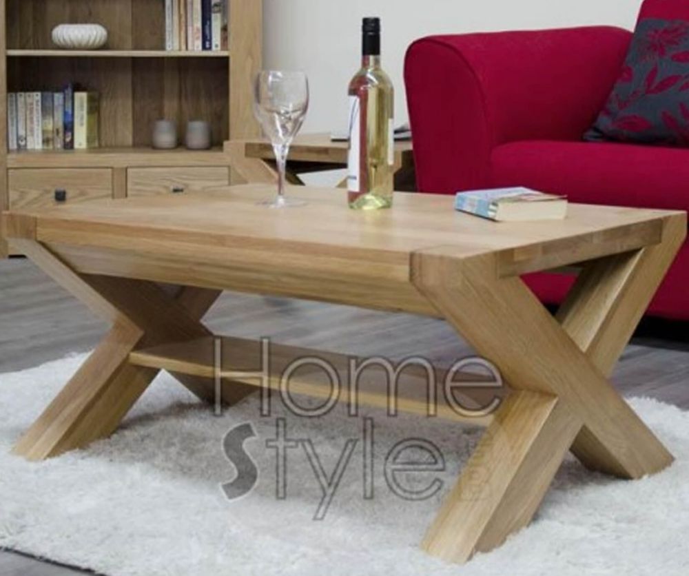 Homestyle GB Trend Oak X-Leg 3x2 Coffee Table