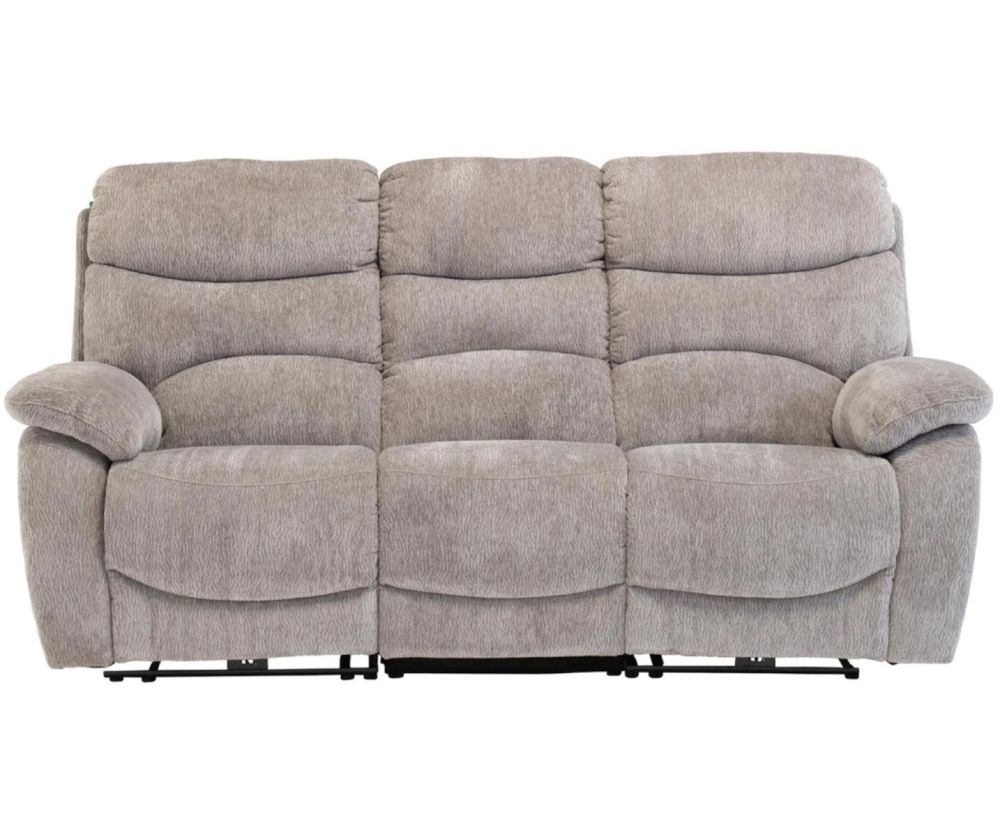 World Furniture Tuscany Light Grey Fabric Electric Recliner 3 Seater Sofa