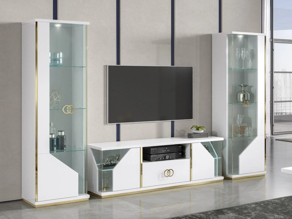 H2O Design Vogue White Italian TV Cabinet