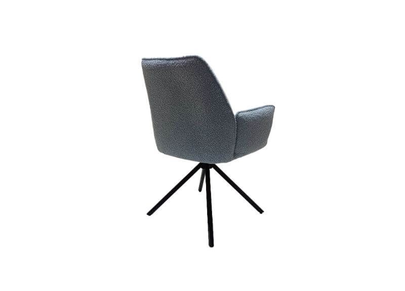 Furniture Link Uno Light Blue Boucle Velvet Dining Chair in Pair