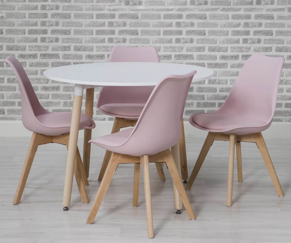 Furniture Link Urban White Small Round Dining Table Only