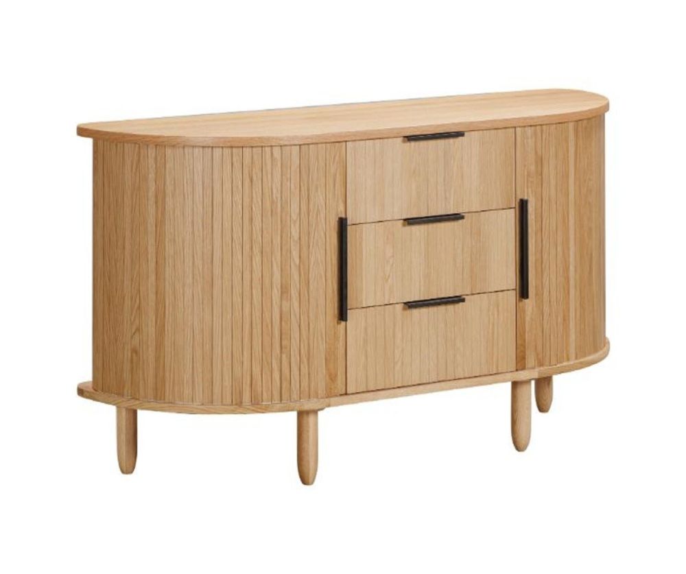 Furniture Link Vermont Oak Large Curved Sideboard